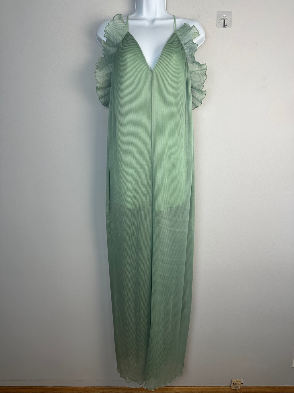 Alice Mccall Ruffle Jumpsuit Green Size 4 Lightweight Romper Feminine Playsuit